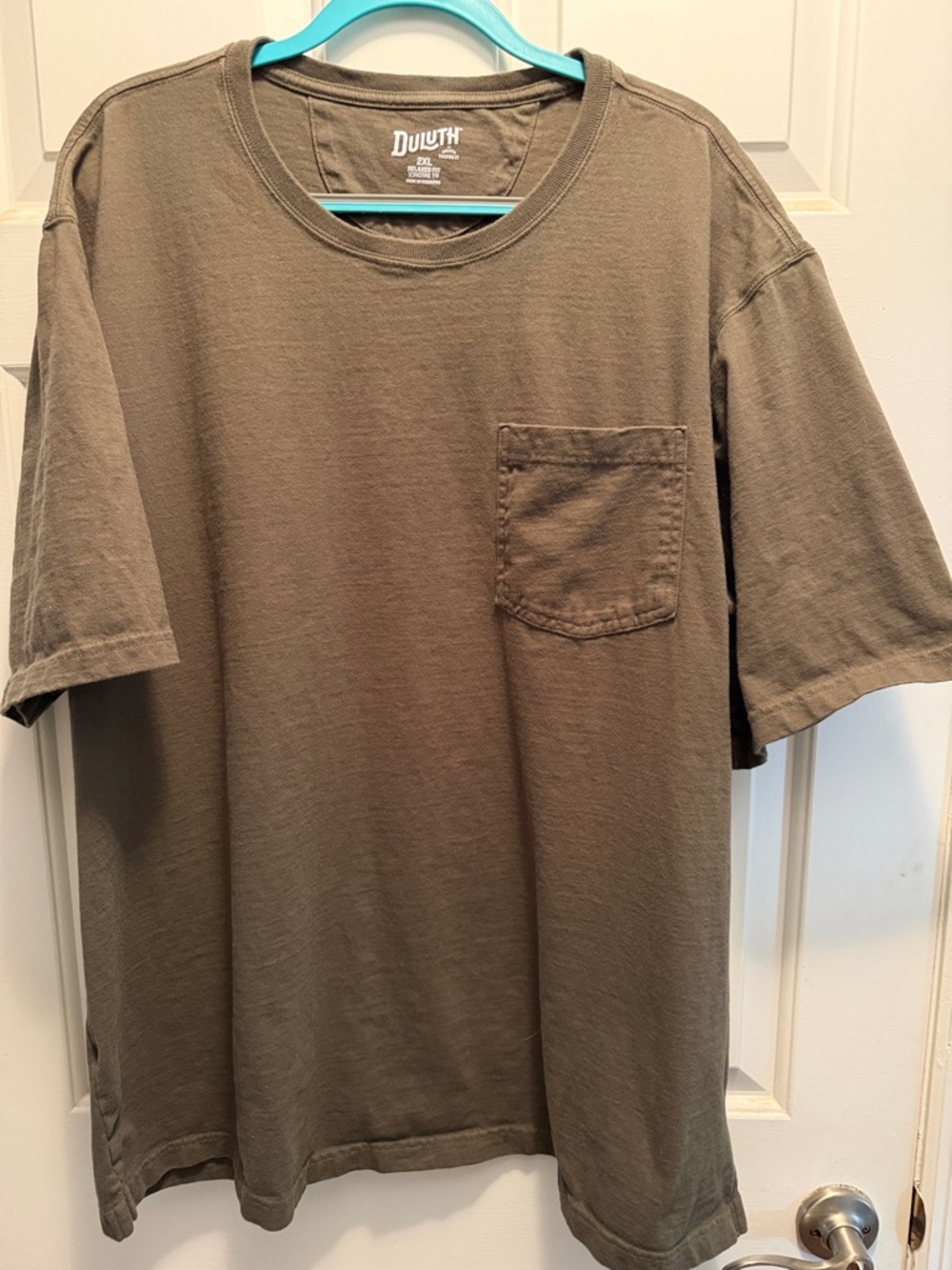 Duluth Trading Co Olive Green Short-Sleeve Pocket Tee